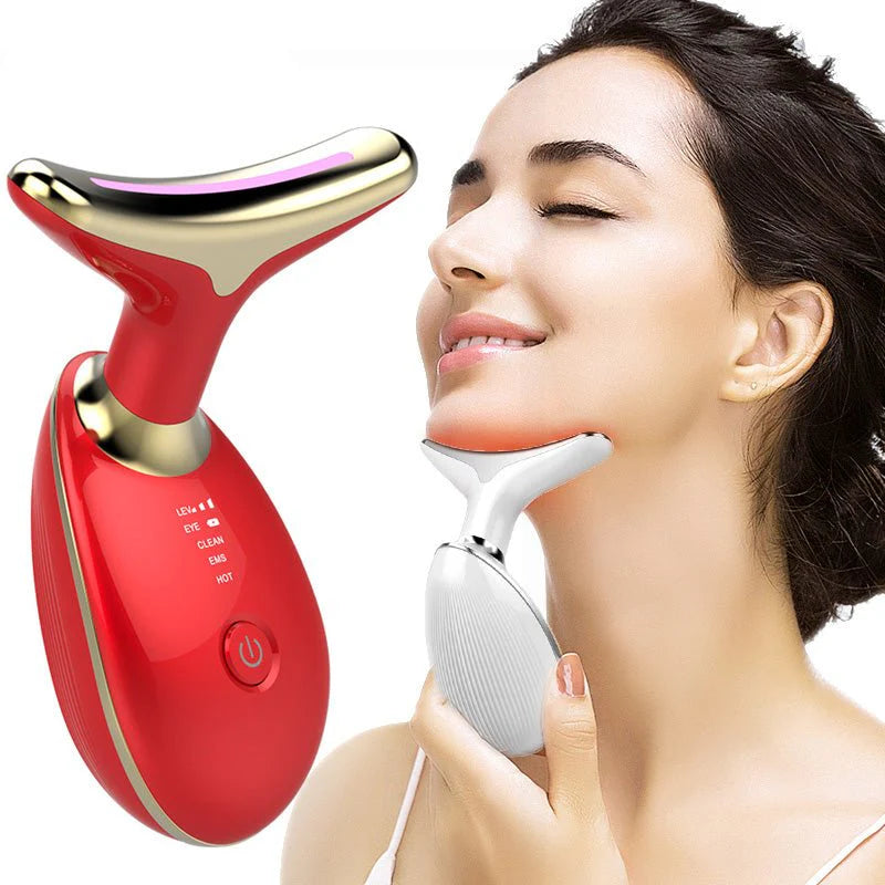 🔥Pugabyte EMS RED LIGHT therapy face neck lift wrinkle remover tighten massager